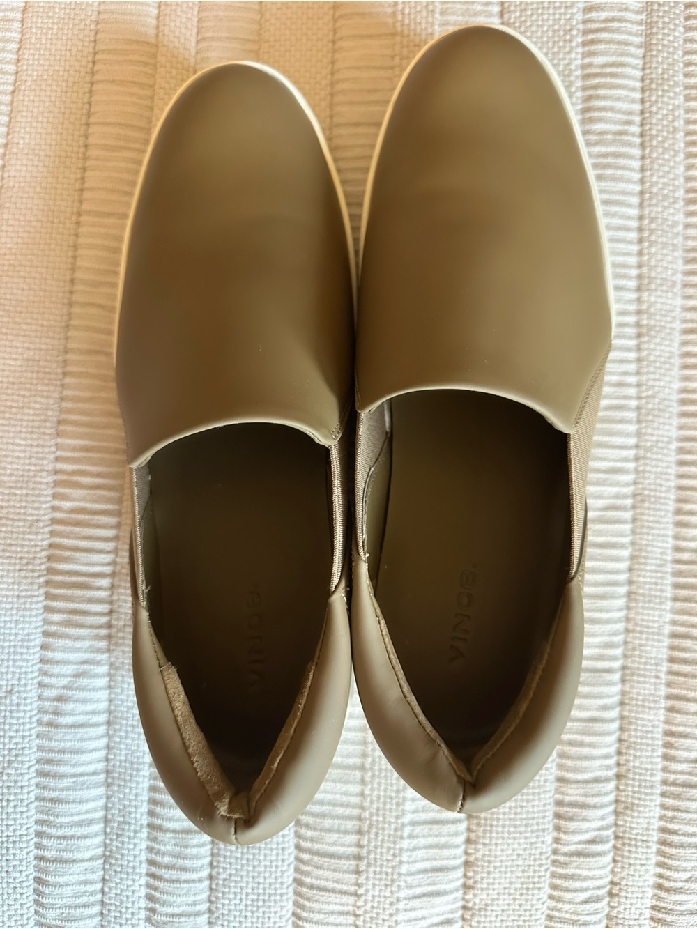 Vince Olive Green Slip-On Loafers
